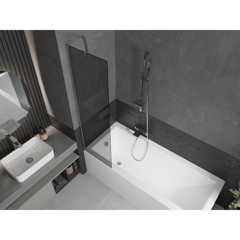 Mexen Next 1-wing bathtub screen 50 x 150 cm, graphite, chrome - 895-050-000-00-40-01