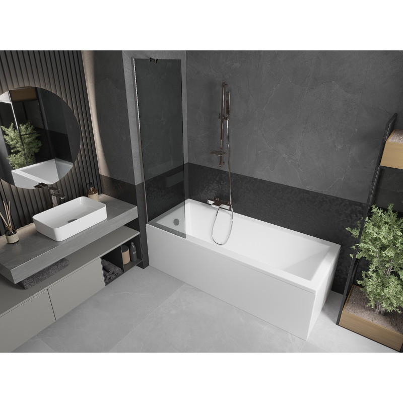 Mexen Next 1-wing bathtub screen 50 x 150 cm, graphite, chrome - 895-050-000-00-40-01