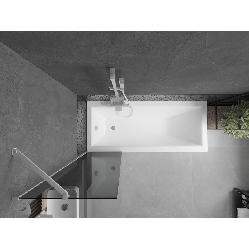 Mexen Next 1-wing bathtub screen 50 x 150 cm, graphite, white - 895-050-000-00-40-20