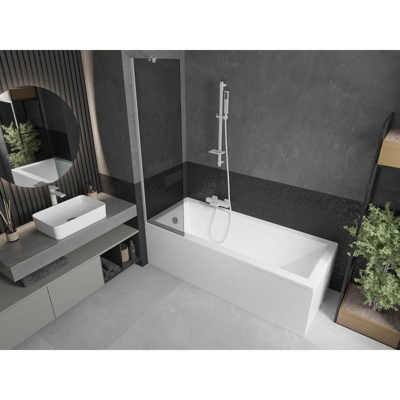 Mexen Next 1-wing bath screen 50 x 150 cm, graphite, white - 895-050-000-00-40-20