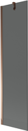 Mexen Next 1-wing bathtub screen 50 x 150 cm, Graphite, Rose gold - 895-050-000-00-40-60