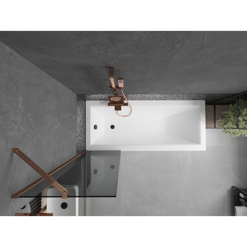 Mexen Next 1-wing bath screen 50 x 150 cm, graphite, rose gold - 895-050-000-00-40-60