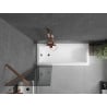 Mexen Next 1-winged bath screen 50 x 150 cm, graphite, rose gold - 895-050-000-00-40-60
