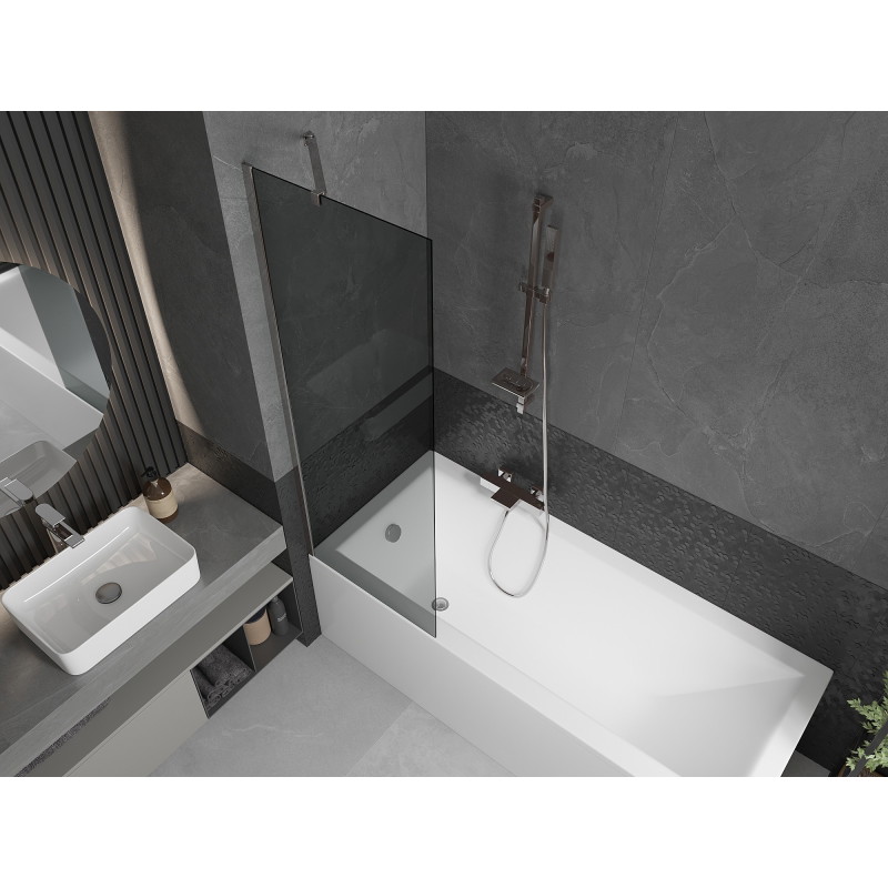 Mexen Next bathtub screen 1-wing 60 x 150 cm, graphite, chrome - 895-060-000-00-40-01