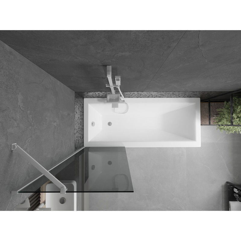 Mexen Next 1-panel bath screen 60 x 150 cm, graphite, white - 895-060-000-00-40-20