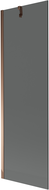 Mexen Next bathtub screen 1-wing 60 x 150 cm, graphite, pink gold - 895-060-000-00-40-60