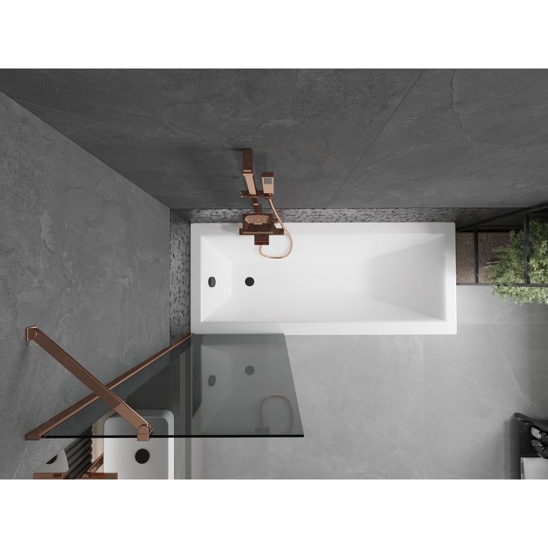 Mexen Next 1-wing bath screen 60 x 150 cm, graphite, rose gold - 895-060-000-00-40-60