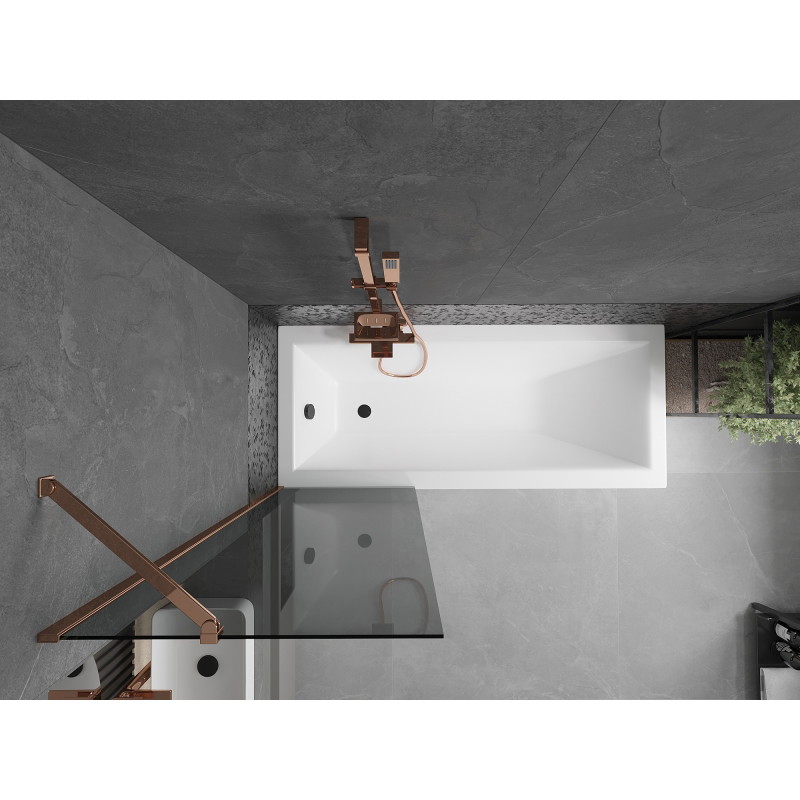 Mexen Next bathtub screen 1-wing 60 x 150 cm, graphite, pink gold - 895-060-000-00-40-60