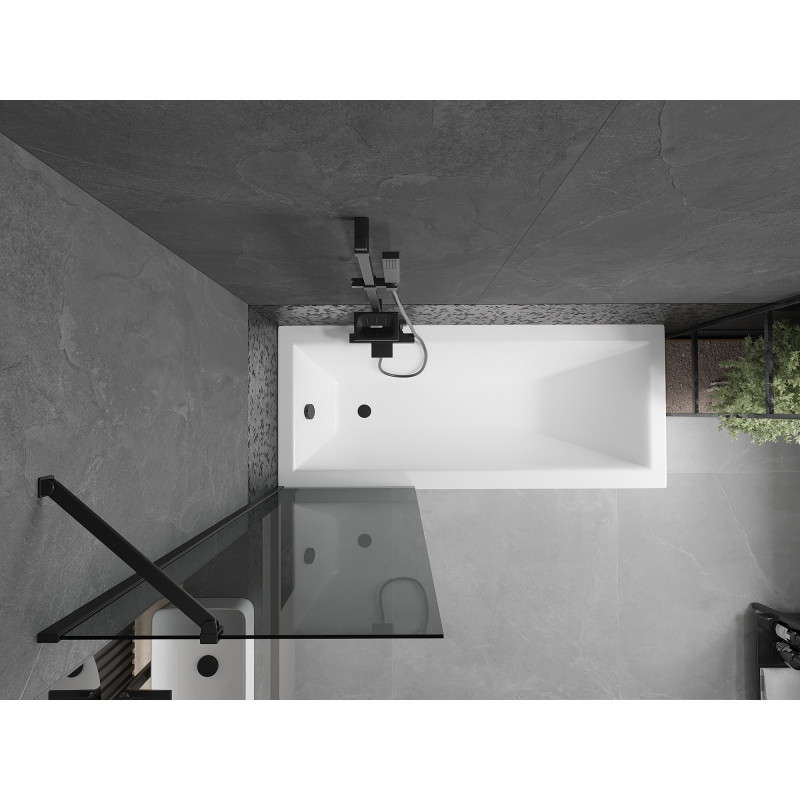 Mexen Next 1-wing bathtub screen 60 x 150 cm, graphite, black - 895-060-000-00-40-70