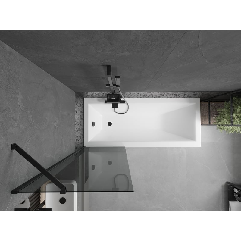 Mexen Next bathtub screen 1-wing 60 x 150 cm, graphite, black - 895-060-000-00-40-70