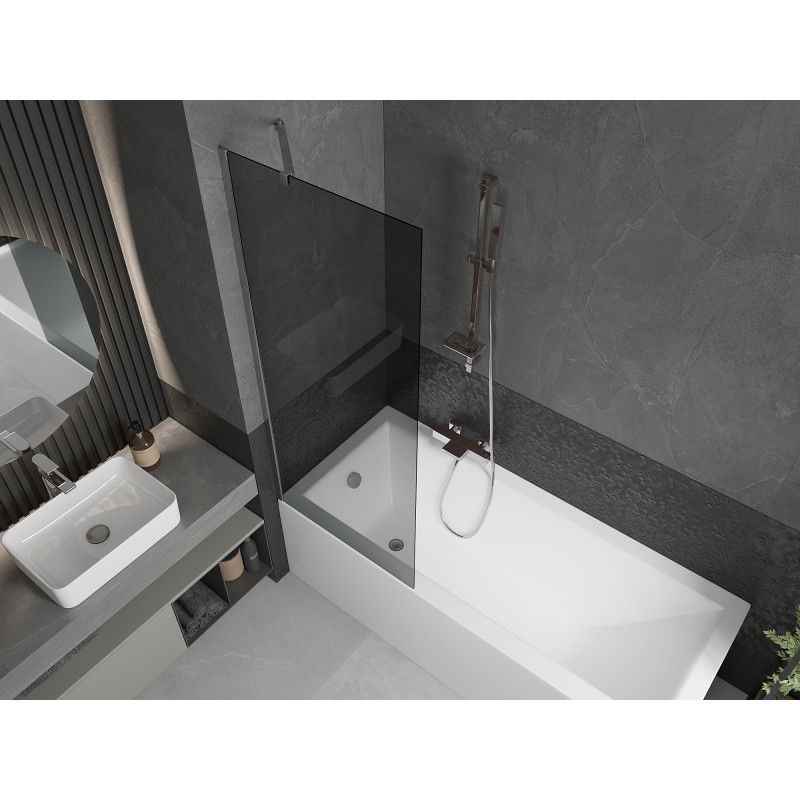 Mexen Next 1-wing bath screen 70 x 150 cm, graphite, chrome - 895-070-000-00-40-01