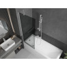 Mexen Next bathtub screen 1-wing 70 x 150 cm, graphite, white - 895-070-000-00-40-20