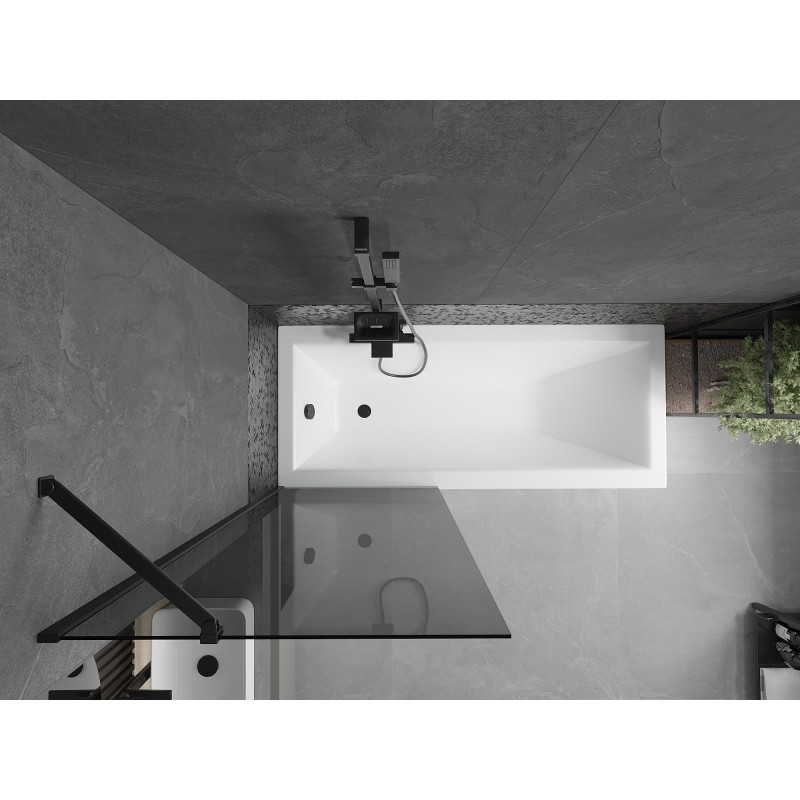 Mexen Next 1-panel bath screen 70 x 150 cm, graphite, black - 895-070-000-00-40-70