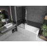 Mexen Next 1-wing bathtub screen 80 x 150 cm, Graphite, White - 895-080-000-00-40-20