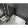 Mexen Next 1-panel bathtub screen 80 x 150 cm, graphite, gold - 895-080-000-00-40-50