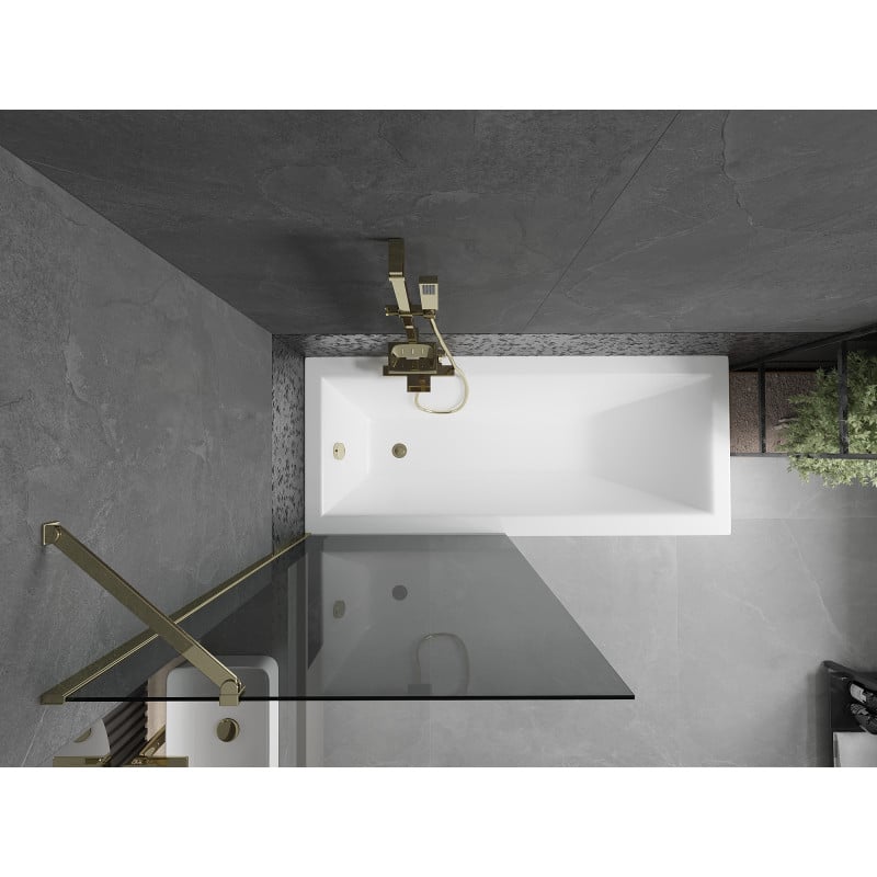 Mexen Next 1-panel shower screen 80 x 150 cm, graphite, gold - 895-080-000-00-40-50