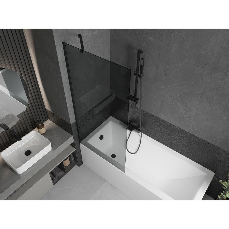Mexen Next 1-wing bath screen 80 x 150 cm, graphite, black - 895-080-000-00-40-70