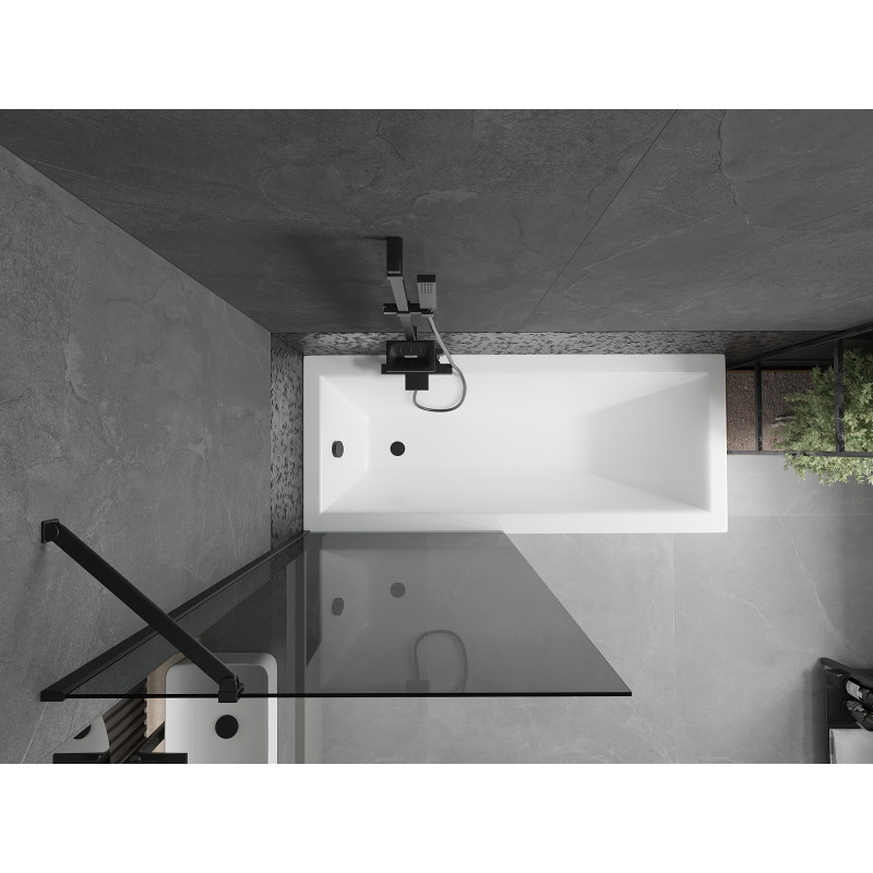 Mexen Next 1-panel bathtub screen 80 x 150 cm, graphite, black - 895-080-000-00-40-70