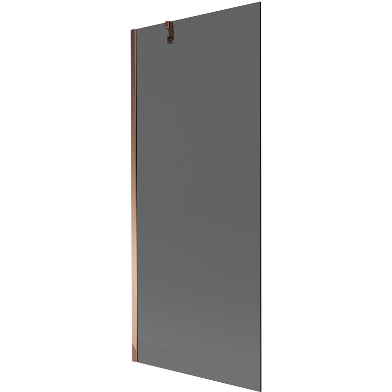 Mexen Next 1-wing bathtub screen 80 x 150 cm, Graphite, Rose gold - 895-080-000-00-40-60
