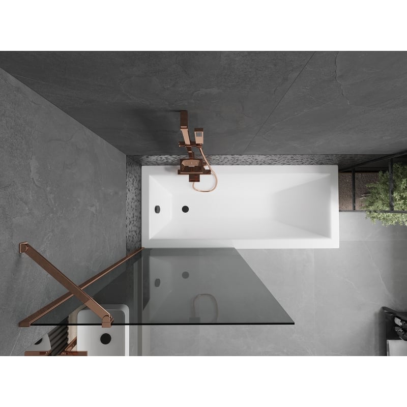 Mexen Next bathtub screen 1-wing 80 x 150 cm, graphite, rose gold - 895-080-000-00-40-60