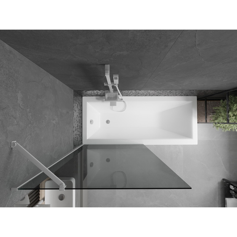 Mexen Next 1-panel bathtub screen 90 x 150 cm, graphite, white - 895-090-000-00-40-20