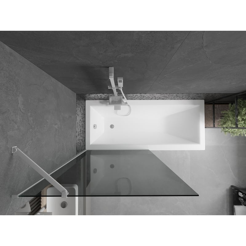 Mexen Next bathtub screen 1-panel 90 x 150 cm, graphite, white - 895-090-000-00-40-20
