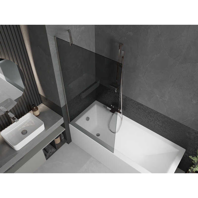 Mexen Next shower screen 1-wing 90 x 150 cm, graphite, chrome - 895-090-000-00-40-01