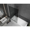 Mexen Next 1-panel bathtub screen 90 x 150 cm, graphite, chrome - 895-090-000-00-40-01