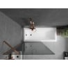 Mexen Next 1-wing bath screen 90 x 150 cm, graphite, rose gold - 895-090-000-00-40-60