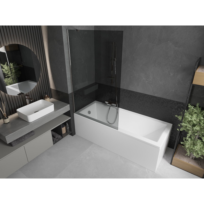 Mexen Next 1-panel bathtub screen 100 x 150 cm, graphite, chrome - 895-100-000-00-40-01