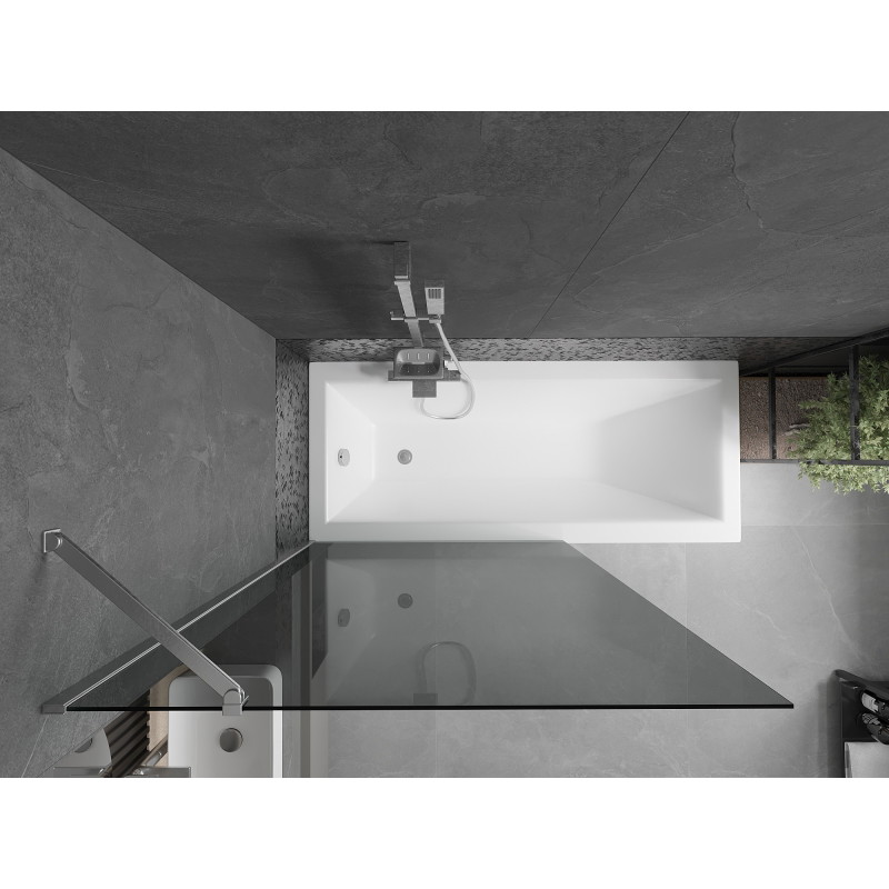 Mexen Next 1-panel bathtub screen 100 x 150 cm, graphite, chrome - 895-100-000-00-40-01