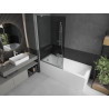 Mexen Next 1-panel bathtub screen 100 x 150 cm, graphite, white - 895-100-000-00-40-20