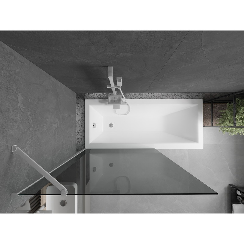 Mexen Next 1-wing bathtub screen 100 x 150 cm, graphite, white - 895-100-000-00-40-20
