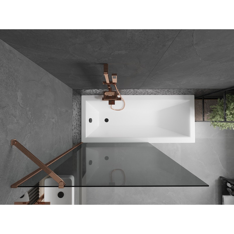 Mexen Next bathtub screen 1-wing 100 x 150 cm, graphite, rose gold - 895-100-000-00-40-60