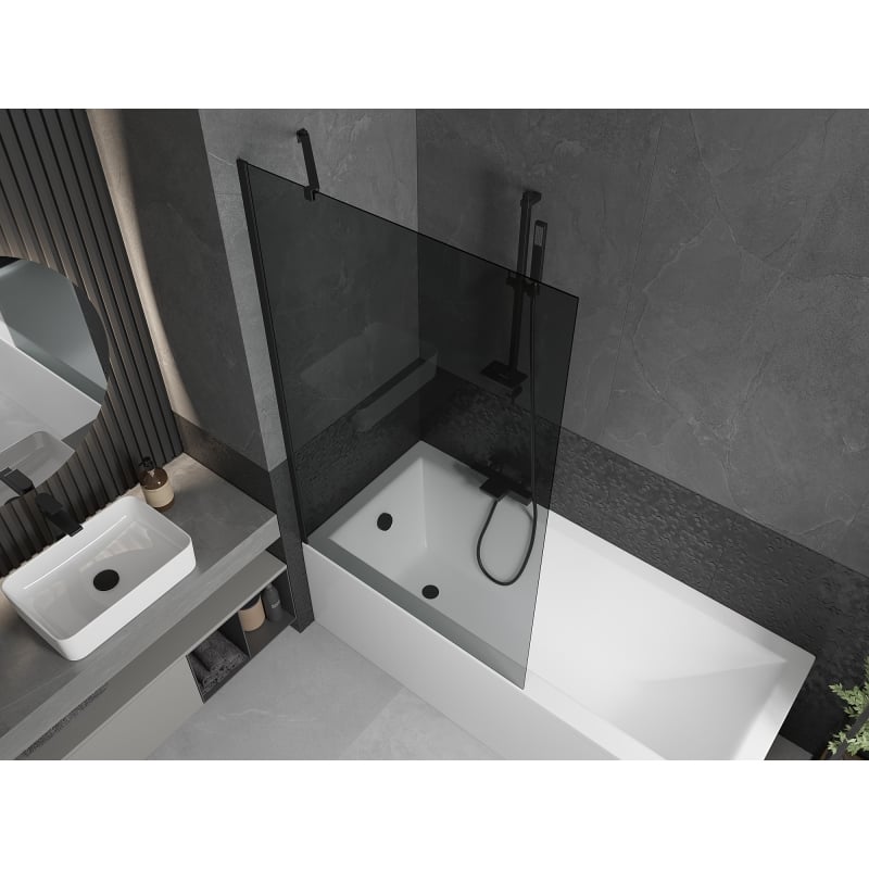 Mexen Next 1-panel bathtub screen 100 x 150 cm, graphite, black - 895-100-000-00-40-70