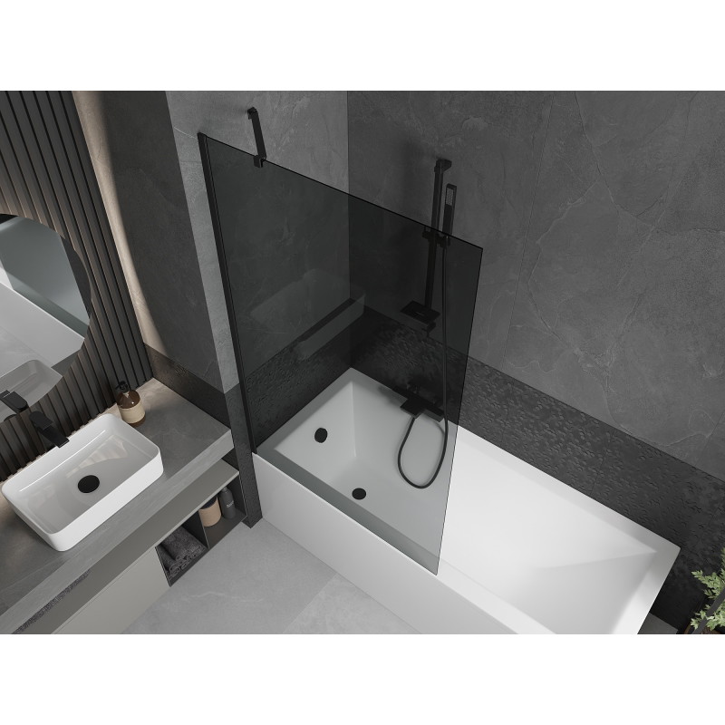 Mexen Next single-panel bathtub screen 100 x 150 cm, graphite, black - 895-100-000-00-40-70