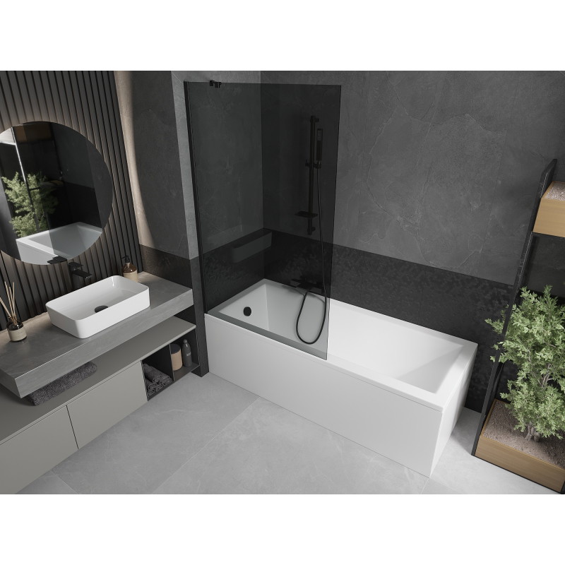 Mexen Next single-panel bathtub screen 100 x 150 cm, graphite, black - 895-100-000-00-40-70