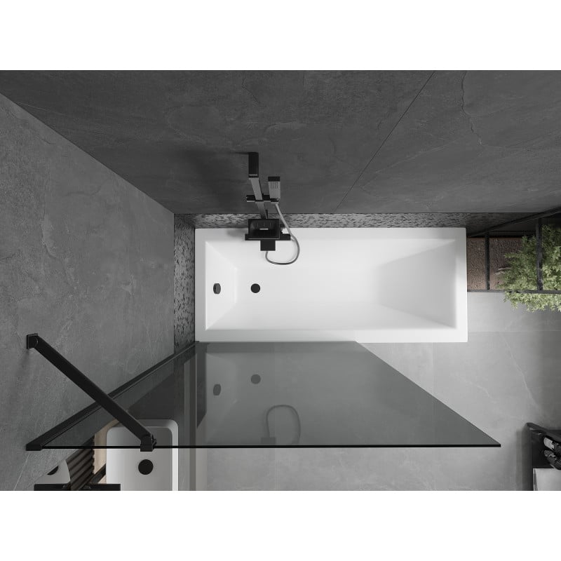 Mexen Next 1-panel bath screen 100 x 150 cm, graphite, black - 895-100-000-00-40-70