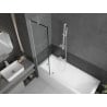 Mexen Next 1-wing shower screen 50 x 150 cm, black frame, white - 895-050-000-00-70-20