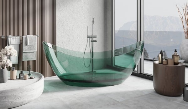 Transparent freestanding bath - luxury in full transparency