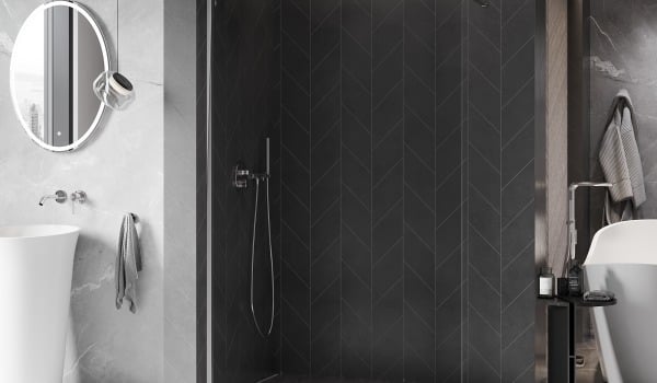 Graphite Mosaic in the Shower