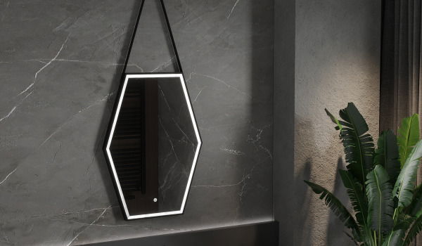 Bathroom with boho style accessories