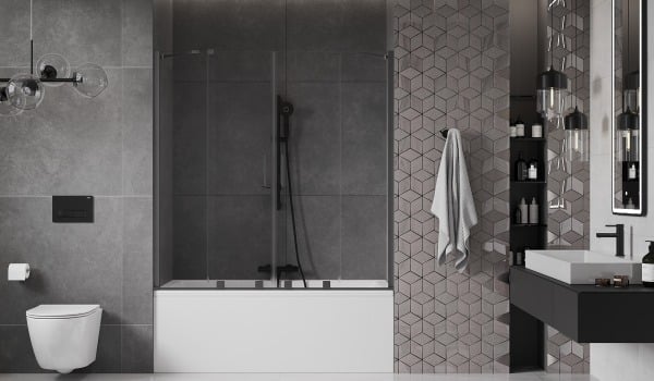 Bathtub with a double screen