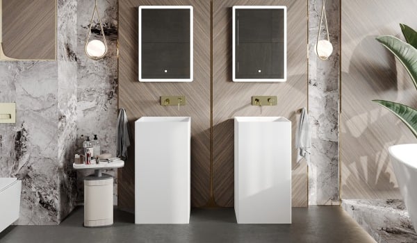 Oriental Bathroom with Wood